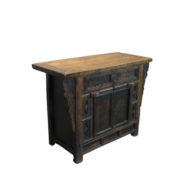 This 17th century antique storage cabinet was retrieved from Shanxi Province in Northern China. It is made from solid elm...
