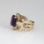 80s Vintage Amethyst Diamond Link Ring Sz 6.75 Wide Band 14k Yellow Gold Jewelry For Sale In Los Angeles - Image 6 of 7