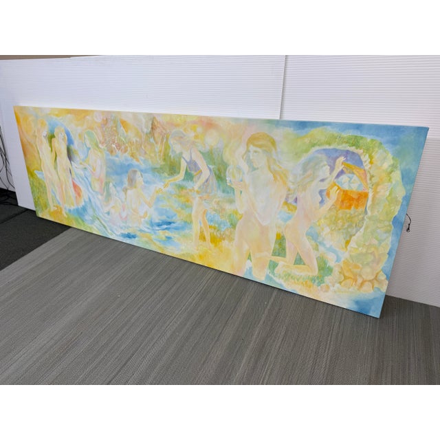 Circa 2010 Philip Dizick Large Figural Acrylic Painted Canvas For Sale - Image 9 of 12