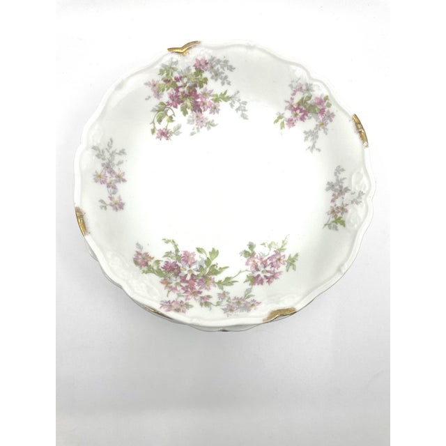 Antique Set of French Pink Floral Limoges- a Set of 6 Bowls For Sale - Image 9 of 10