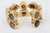 Gold Plated Two Row Cuff Bracelet With Agate Stones, 1990's For Sale - Image 9 of 11