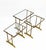 Set of quality machined brass MCM solid brass faux bamboo glass top nesting side end tables stands nice!