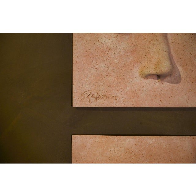 Textile Rafazzi, Ceramic Painting with Four Faces, 2000s, Paint & Canvas For Sale - Image 7 of 9