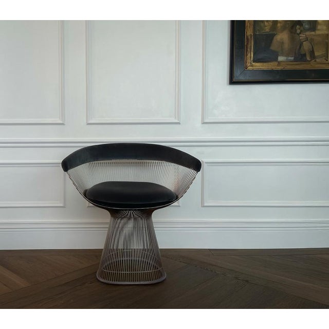 Platner Armchairs in Steel and Velvet by Warren Platner for Knoll, USA, 1960s, Set of 4 For Sale - Image 13 of 18