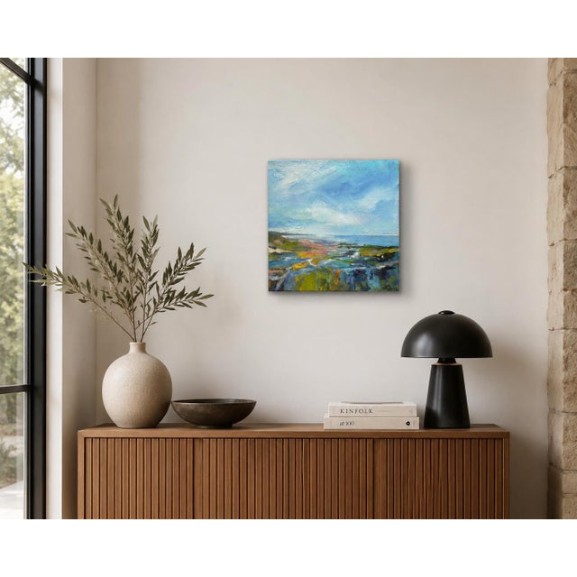 "Non Negotiable" is an abstract seascape that speaks to the unwavering pull of what matters most. Painted intuitively with...