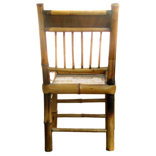 Mid-Century Modern Petite Organic Modern Bamboo / Rattan Chair For Sale - Image 3 of 6