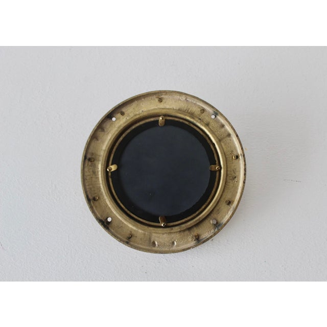 Brass Vintage Small Scale Nautical Brass Port Hole Mirror Hollywood Regency For Sale - Image 8 of 10