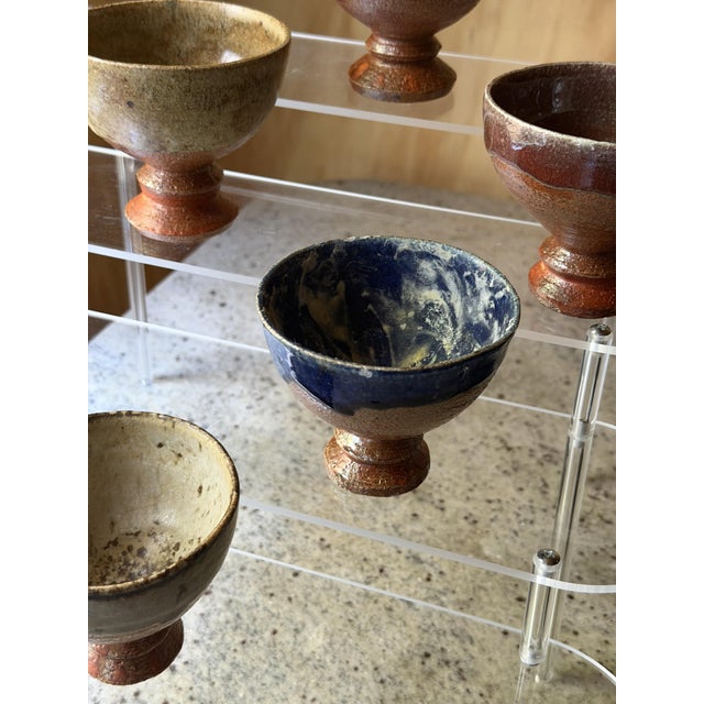 Vintage Hand-Crafted Studio Ceramic Chawan Bowls, 1980s, Set of 6 For Sale - Image 6 of 15