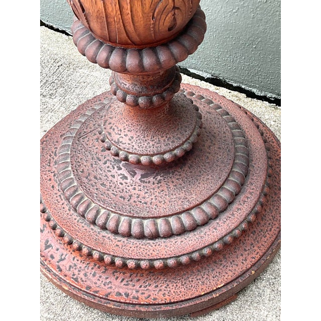 Late 20th Century Vintage Carved Wood Pedestal Bowl For Sale - Image 5 of 12