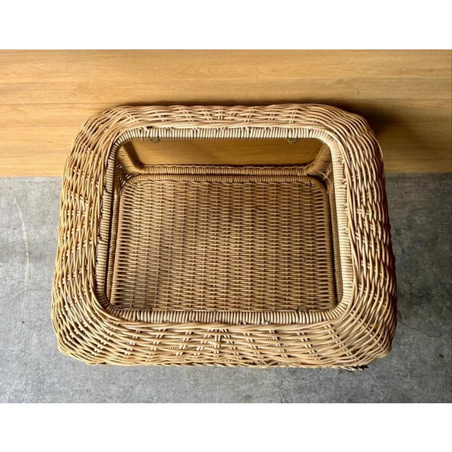 Large Braided Wicker Side Tables a Pair For Sale In Philadelphia - Image 6 of 9
