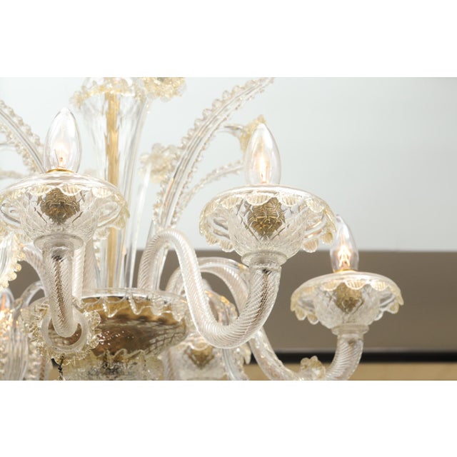 1940s Exquisite 6-Light Murano Glass Chandelier, 1940s Italy For Sale - Image 9 of 18