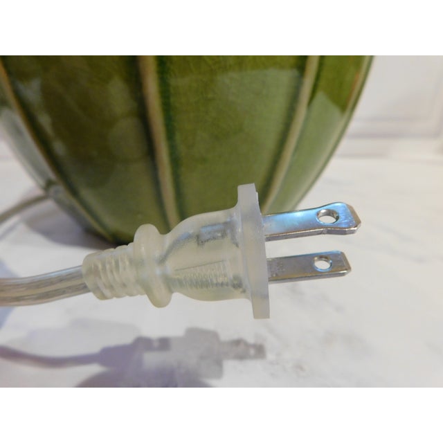 Green Vintage Tanner Kenzie Avocado Green Ceramic Gourd Lamps - Pair For Sale - Image 8 of 17