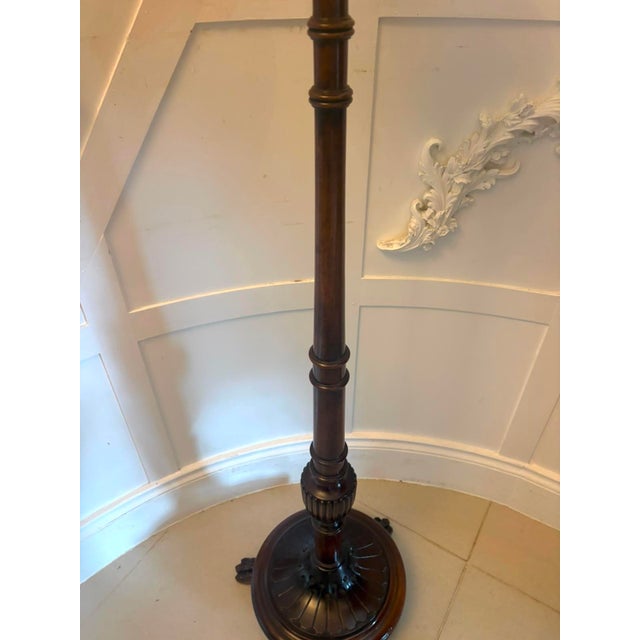 Antique Victorian Carved Mahogany Torchere Plant Stand, 1860 For Sale - Image 9 of 12