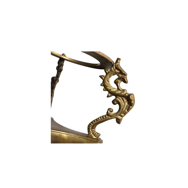 Pink Pink/Red Marble Sphere Brass on Dragon Stand For Sale - Image 8 of 11