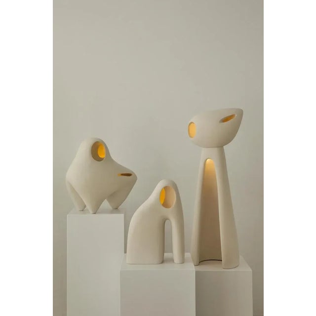 Ceramic Nomad II:03 Table Lamp in White Sand Stoneware by Sofia Karnukaeva For Sale - Image 7 of 11