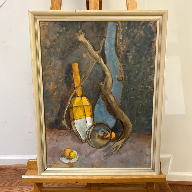 Oil on board still life composition European school signed framed