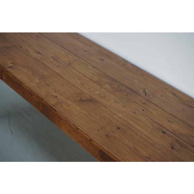 Wood Late 19th Century French Rustic Oak Farmhouse Dining Table For Sale - Image 7 of 18