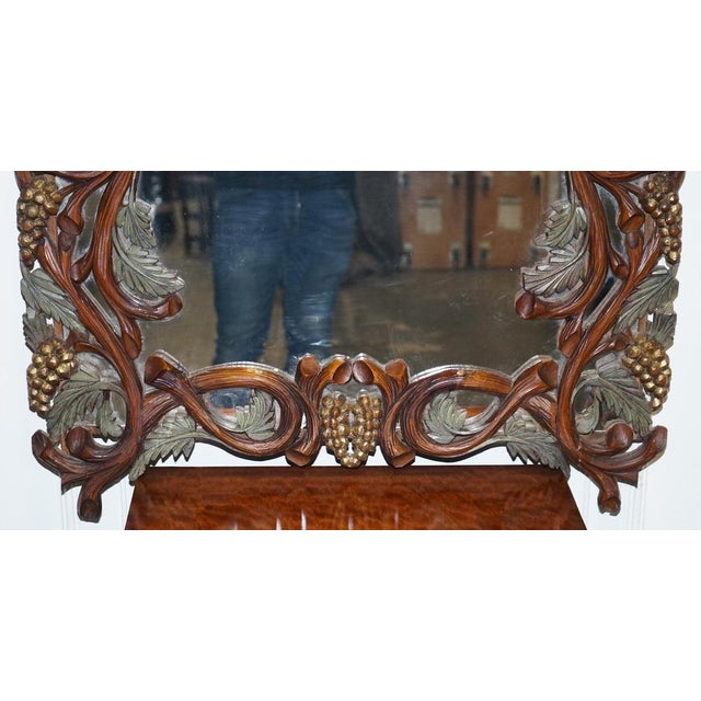 Vintage Black Forrest Heavily Carved Wooden Wall Mirror For Sale - Image 6 of 18