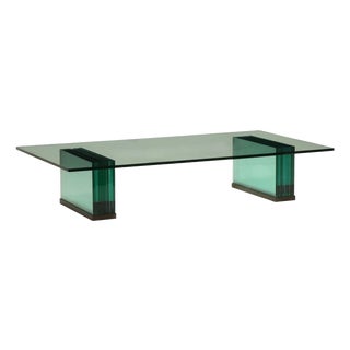Vintage Glass Coffee Table, Italy, 1970s-1980s For Sale