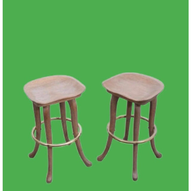 Late 20th Century Marge Carson Hollywood Regency Elephant Bar Cart With Matching Bar Stools, 3 Pieces For Sale - Image 10 of 11