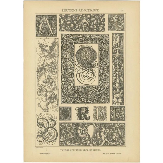 Compilation of German Renaissance Artwork from Der Ornamentenschatz, 1887, Paper, Set of 9 For Sale - Image 6 of 11