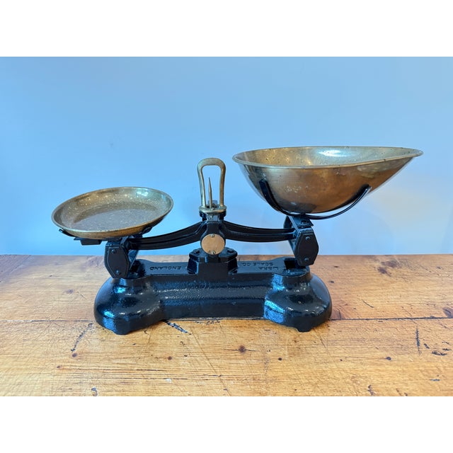 Vintage Librasco Cast Iron & Brass Balance Scale, W/ Weights For Sale In Portland, OR - Image 6 of 14