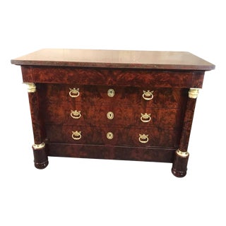 Empire French Chest in Mahogany and Marble, 1810 For Sale