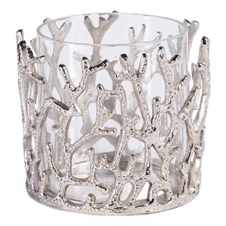 Coral Sea Brass Hurricane with Glass Insert, Nickel For Sale