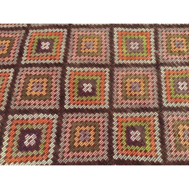 Pink Vintage Turkish Kilim Rug - 72.5" X 126" For Sale - Image 8 of 11