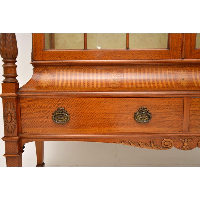 Victorian Satinwood Display Cabinet, 1880s For Sale - Image 11 of 15