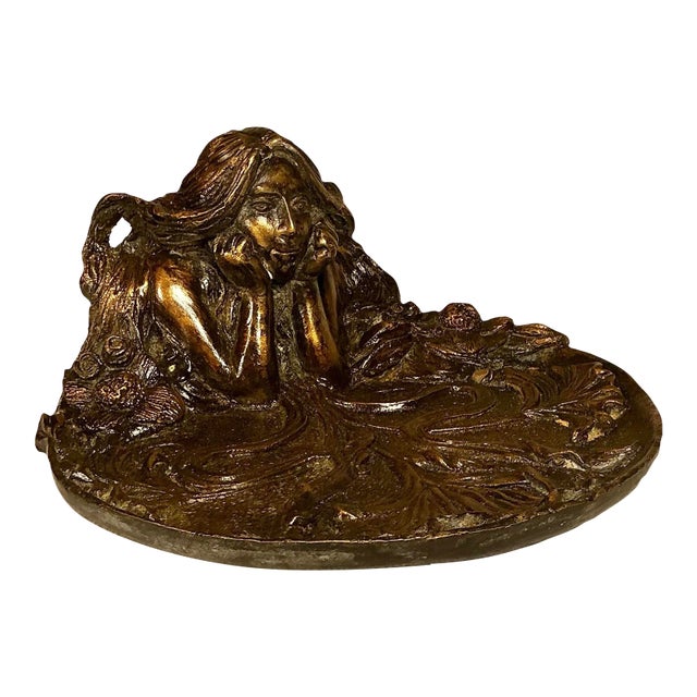 Art Nouveau Bronze Vide-Poche Trinket Tray, Marked R L , Circa 1860 - 1912 For Sale