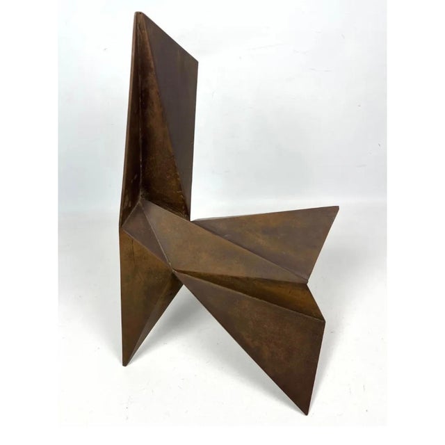 Gerald DiGiusto (1929 - 1987) Signed and dated abstract geometric COR-ten steel sculpture, (an all weather steel...
