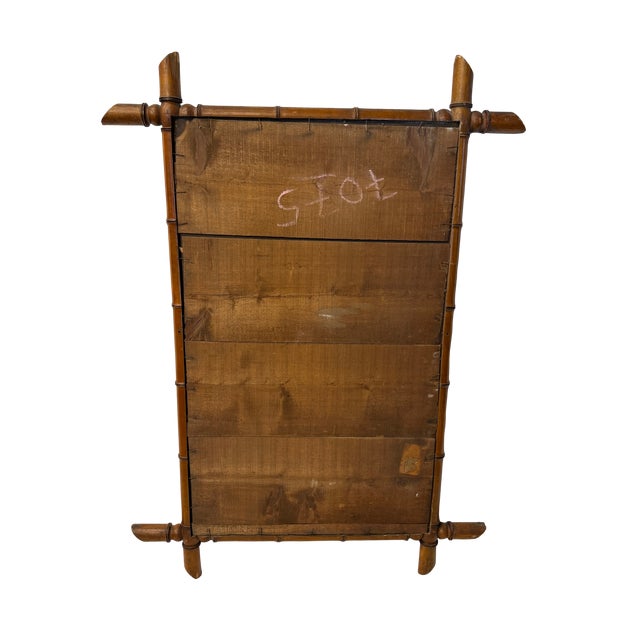 French Provincial Oversized French Faux Bamboo Mirror 34" X 48" For Sale - Image 3 of 3