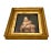 Textile Antique Portrait Elgant Lady Fine Painting Oil on Board in Wooden Golden Frame For Sale - Image 7 of 9