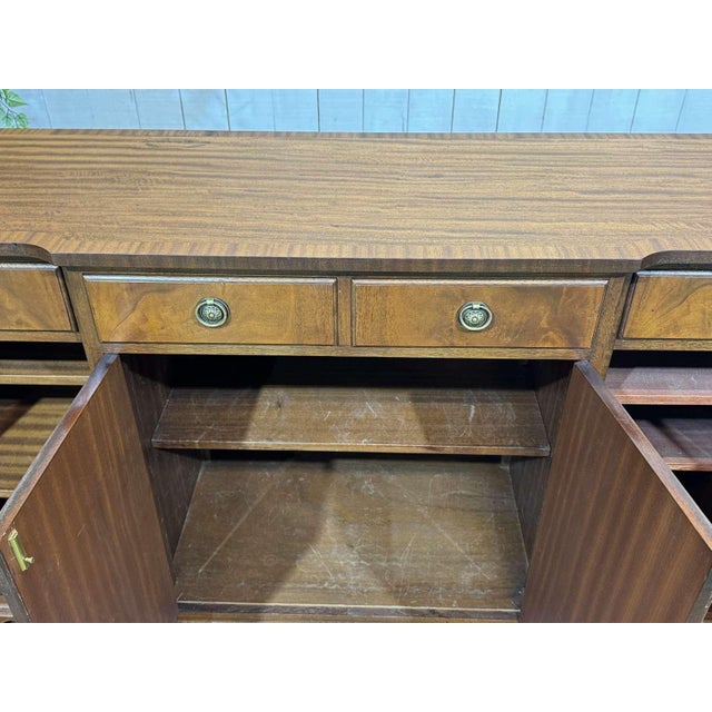 Vintage English Four-Door Mahogany Sideboard, 1950s For Sale - Image 13 of 18