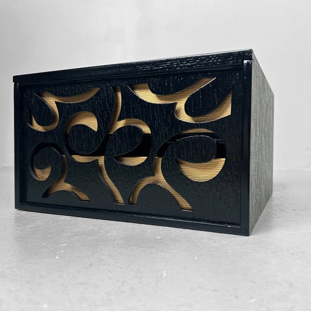 Black Vintage Japanese Storage Box, 1980s For Sale - Image 8 of 13