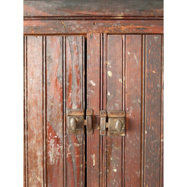 Brown Antique Primitive Cabinet Cupboard For Sale - Image 8 of 18