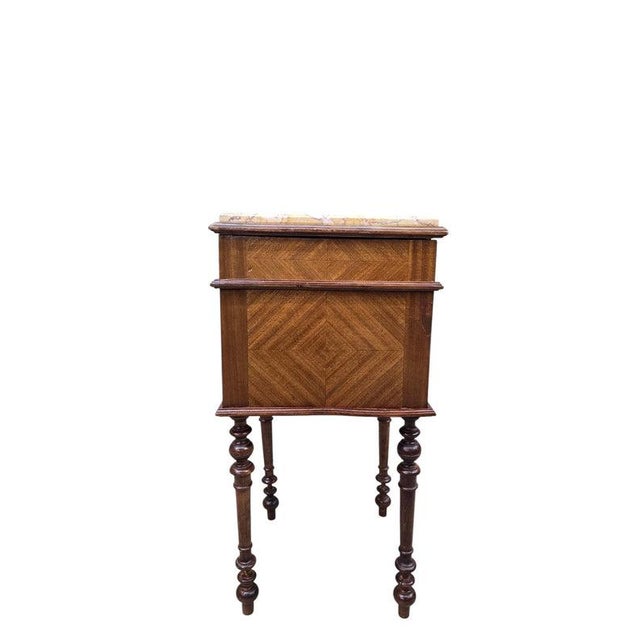 Antique French Carved Ornate Marble Top Smoking Storage Table For Sale - Image 4 of 8