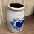 Vintage 1993 Salmon Falls Stoneware grey crock with blue heart and flower design