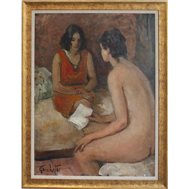 Gaetano Bocchetti, Confidences, Nude, 1970s, Oil Painting For Sale - Image 17 of 17