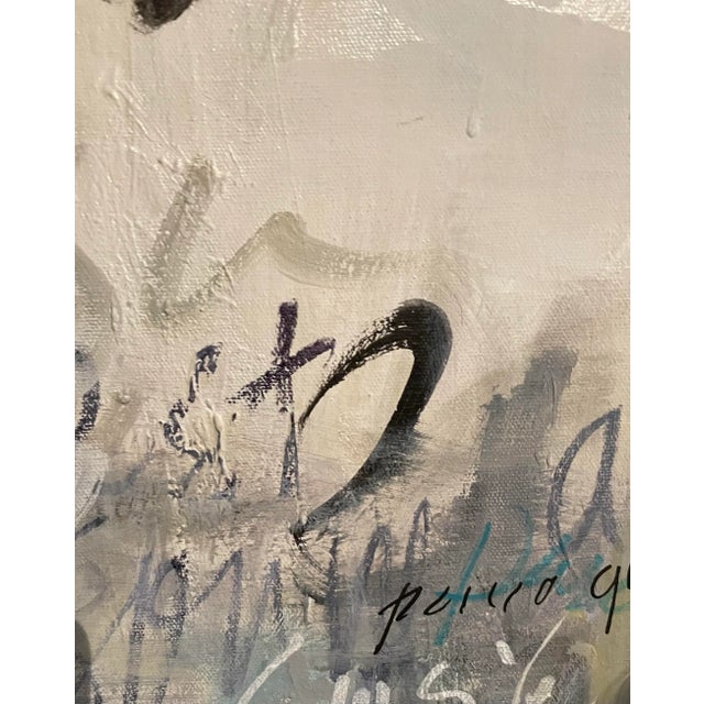 2020s Original Contemporary Abstract Expressionist Painting “Conversations Between Us" Large Abstract Painting in Black, Greys by Michele Zuzalek For Sale - Image 5 of 6