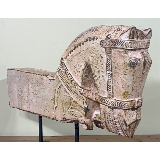 1960s Architectural Hand Carved Wood Horse For Sale - Image 9 of 13