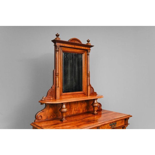 Gründerzeit Sideboard in Walnut with Mirrored Top, 1800s For Sale - Image 5 of 18