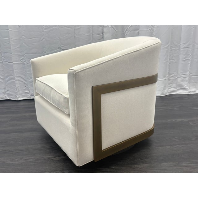 Contemporary Rh Reginald Swivel Chair For Sale - Image 3 of 18