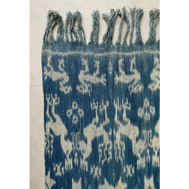 Ink Blue Indigo Blue Ikat Textile From Sumba Island, Indonesia For Sale - Image 8 of 9