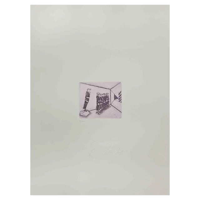 Mino Trafeli, Marinerie di Pisa, Etching, 1981 For Sale