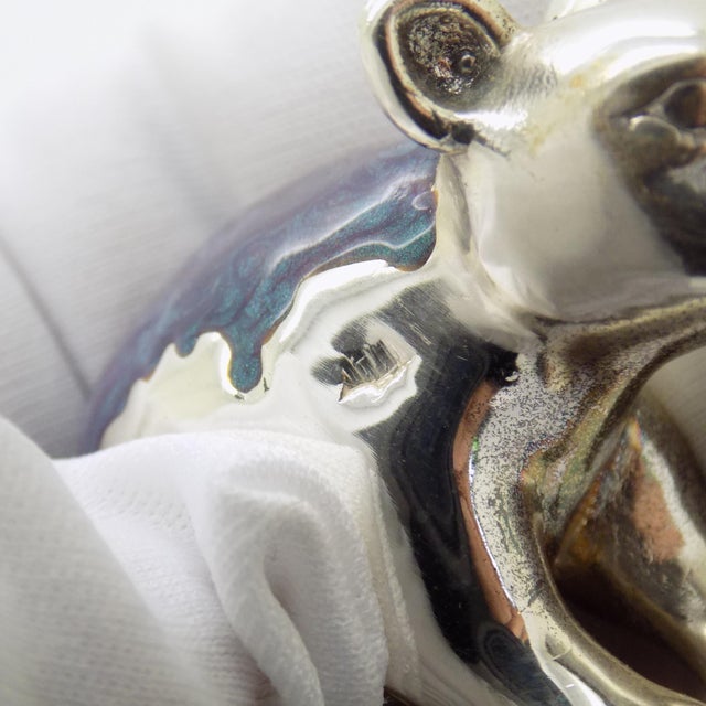 Vintage Italian Sterling Silver 925 and Purple Enameled Bear Cub Miniature from Ottaviani, Rome, 1980s For Sale - Image 14 of 15