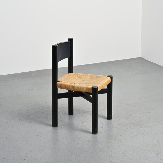 Meribel chair by Charlotte Perriand, designed in the 1950s to furnish the Méribel ski resort in the French Alps. Made of...