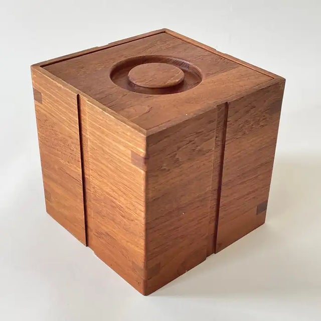 Wood Mid Century Teak Wood Ice Bucket by Kalmar, 1960s For Sale - Image 7 of 12