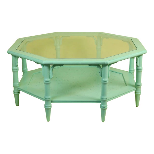 Rattan Octagonal Coffee Table For Sale
